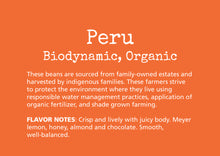 Load image into Gallery viewer, Peru Biodynamic USDA Organic Aharon Coffee
